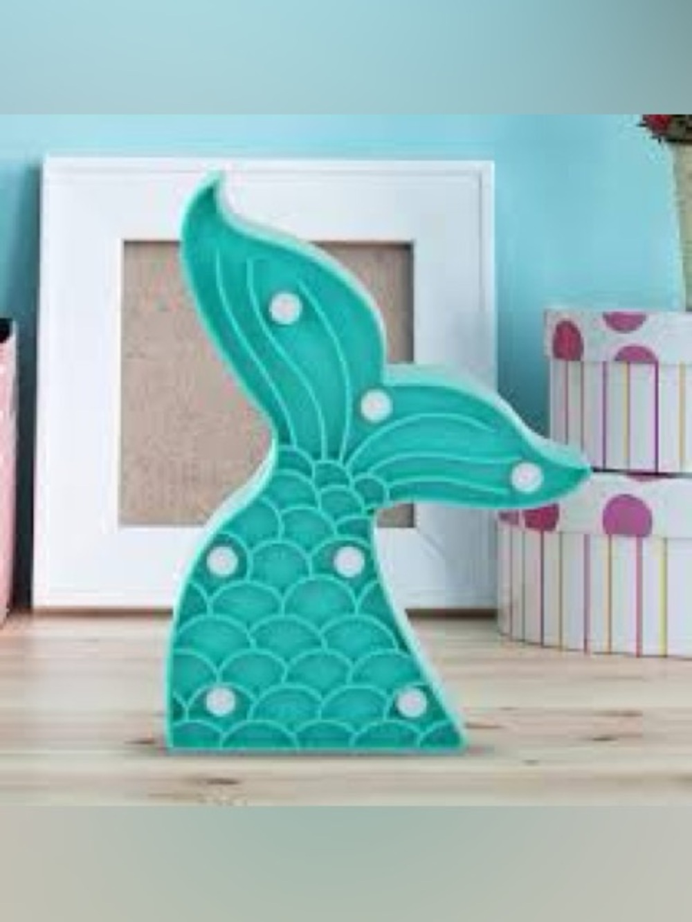 Teal Mermaid Tail LED Accent Marquee Light